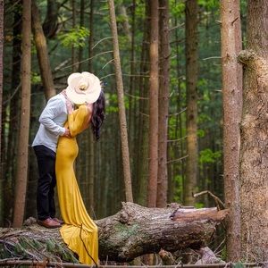 Women maxi dress with train